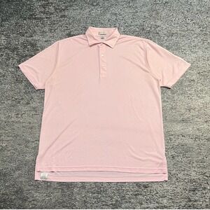 Peter Millar Summer Comfort Shirt Polo Mens Medium Pink Golf Avalon Embroidered